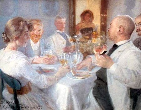 At the Lunch Table in Civita d'Antino, 1890, Peder Severin Krøyer