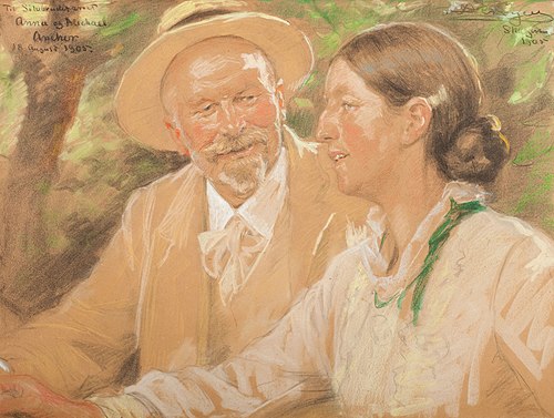 Anna and Michael Ancher at their silver wedding, 1905, Peder Severin Krøyer