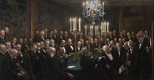 A meeting in the Royal Danish Academy of Sciences and Letters, 1897, Peder Severin Krøyer