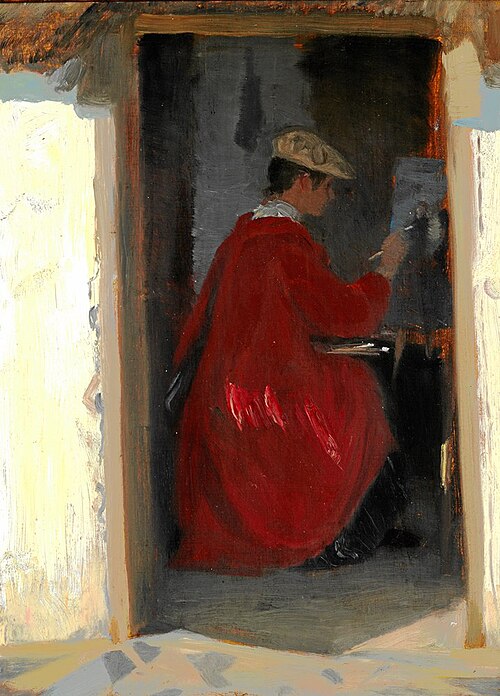 Marie Krøyer painting in Ravello, 1890, Peder Severin Krøyer
