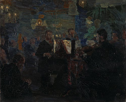 The Neruda Quartet, showing some of the spectators to the left. Study, 1886, Peder Severin Krøyer