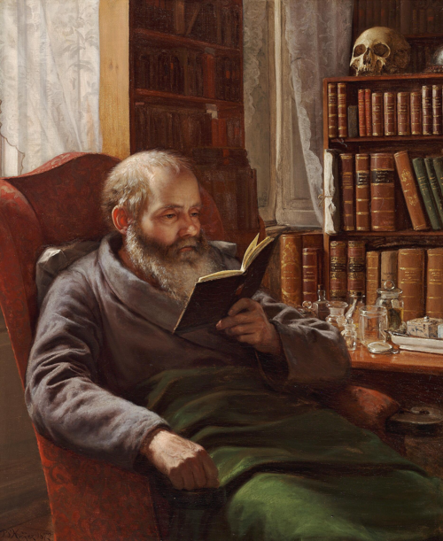 Portrait of the artist's foster father the zoologian and professor Henrik Nicolai Krøyer, 1872, Peder Severin Krøyer