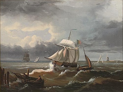 Running into harbour on the incoming tide, , Adolf Vollmer
