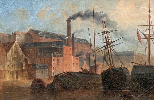 Kohlehafen in Hamburg-St. Pauli, 1848, Adolf Vollmer
