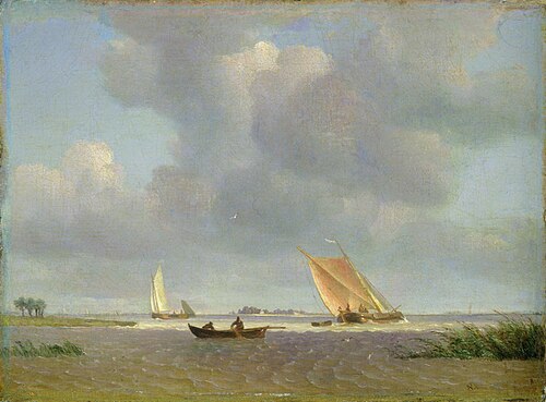 Die Elbe bei Blankenese (Frische Brise auf der Elbe), 1830, Adolf Vollmer