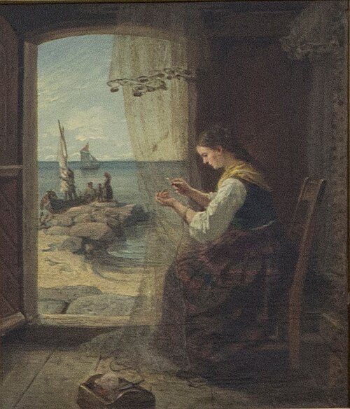 Garnbinding, 1862, Adolph Tidemand