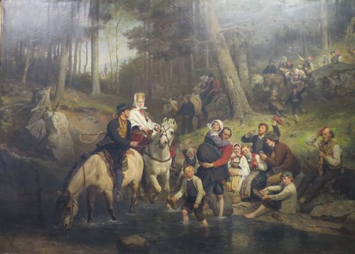 Bryllupstoget gjennom skogen, 1873, Adolph Tidemand