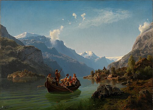 Procession nuptiale sur le Hardangerfjord, 1848, Adolph Tidemand