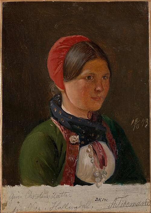 Girl from Hallingdal, 1843, Adolph Tidemand