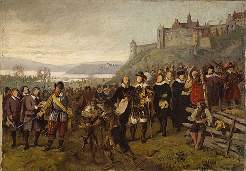 Christian IV founding Christiania. Sketch, 1876, Adolph Tidemand