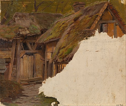 Study of an old Farm, 1838, Adolph Tidemand