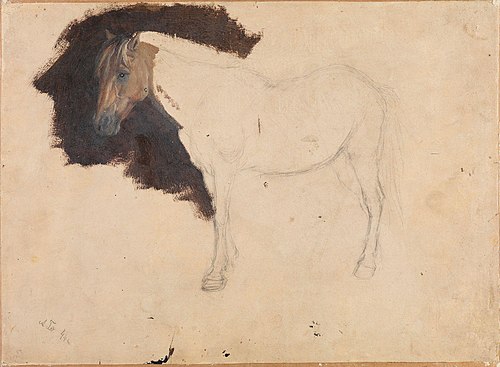 Study of a Horse, 1844, Adolph Tidemand