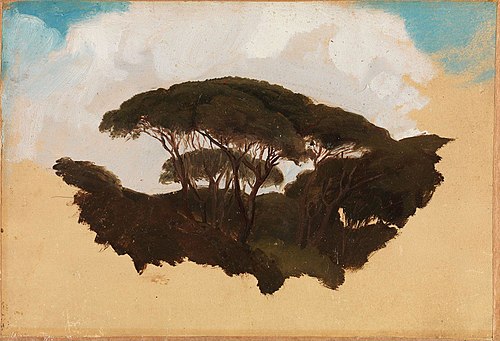 Study of Stone Pines, 1841, Adolph Tidemand