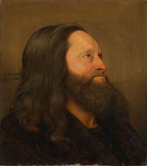 Studiehode, mann, 1842, Adolph Tidemand