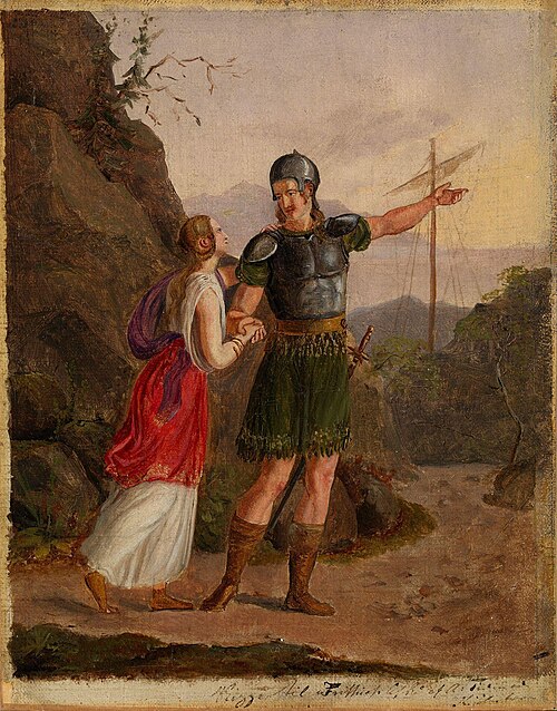 Sketch for The Departure of Fridtjof, 1836, Adolph Tidemand