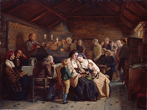 Funeral Feast, 1854, Adolph Tidemand