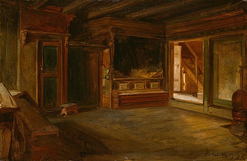 Farm Interior from Sandak, 1857, Adolph Tidemand