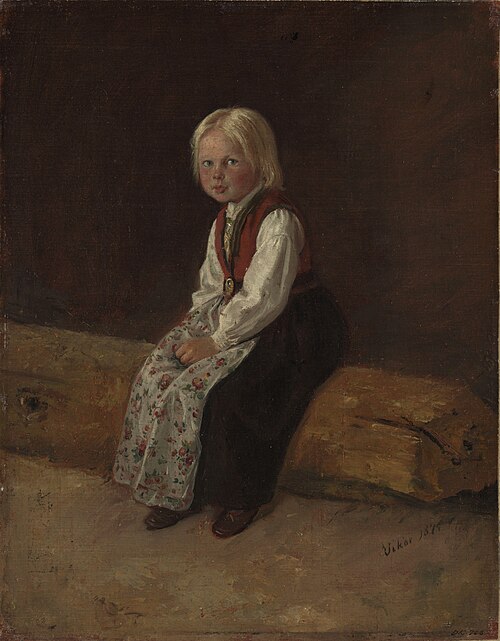 Portrait of Sella Larsdatter Vikør, 1871, Adolph Tidemand