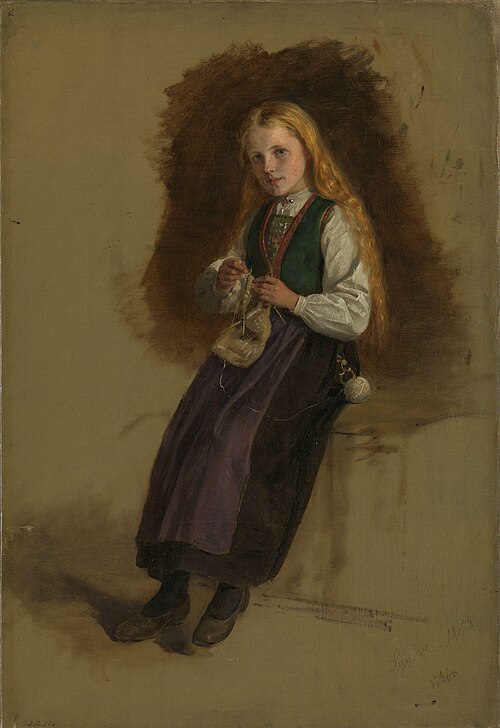 Portrait of Syneve Larsdatter from Vikør, 1873, Adolph Tidemand