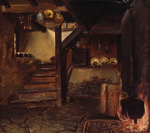 German Kitchen, 1900, Adolph Tidemand