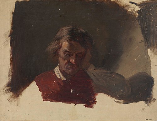 Farmer. Study for Low Church Devotion, 1847, Adolph Tidemand