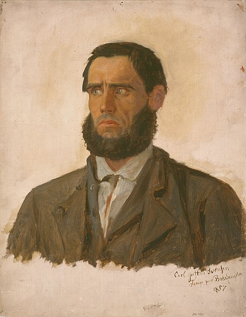 Portrait of the Prisoner Carl Gustav Svendsen, 1857, Adolph Tidemand
