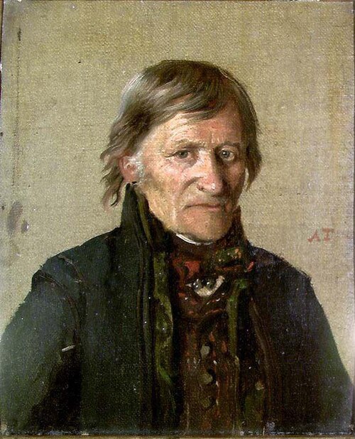 Portrait of Sheriff Hans Anfinsen from Tinn, 1848, Adolph Tidemand