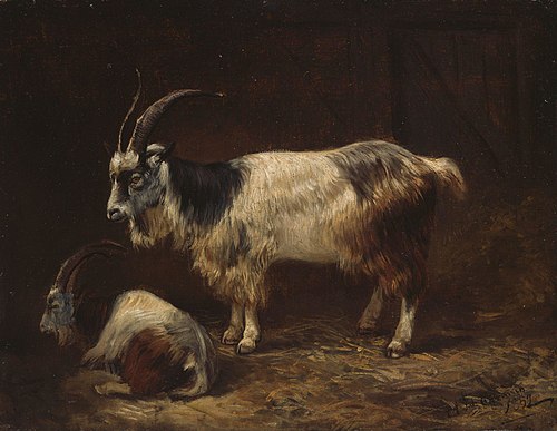 Two Goats, 1852, Adolph Tidemand