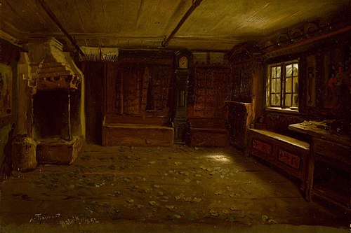 Farm Interior, 1852, Adolph Tidemand