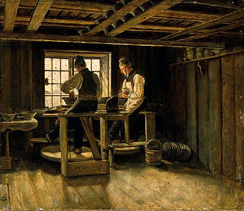 A Potter's Workshop, 1835, Adolph Tidemand