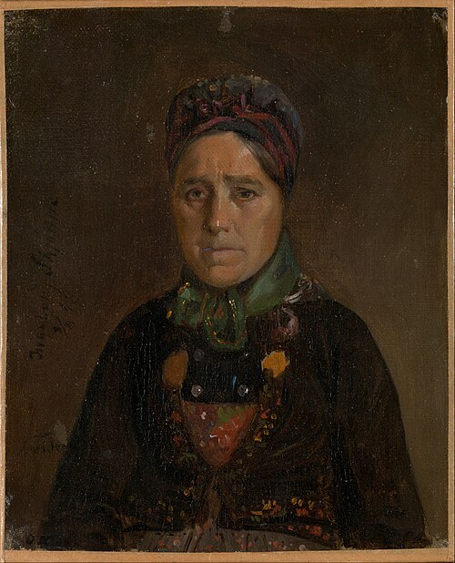 Portrait of Ingeborg Skjønne from Numedal, 1848, Adolph Tidemand
