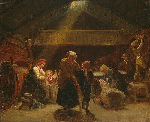 Sunday Morning in a Farmer's House, 1845, Adolph Tidemand