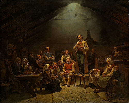 Low Church Devotion (1852), 1852, Adolph Tidemand