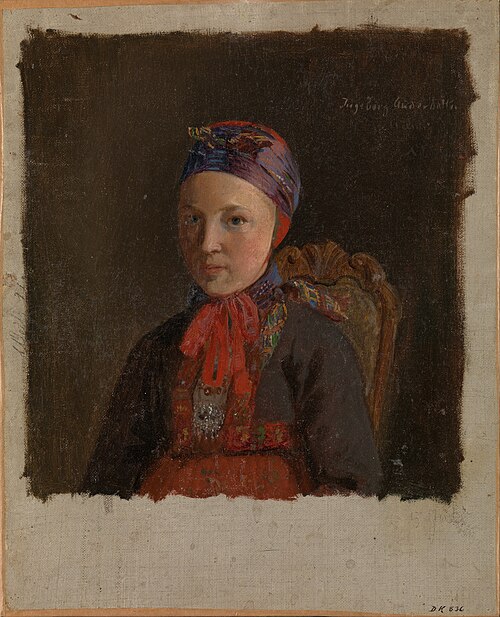 Portrait of Ingeborg Anderdatter Gulsvig, 1849, Adolph Tidemand