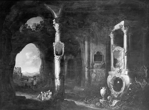 Grotto. Fantasy, 1632, Carel Cornelisz. de Hooch