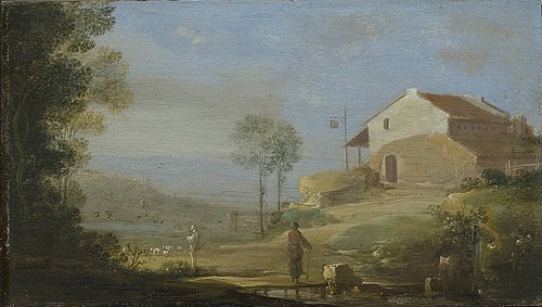 Italienische Landschaft mit Brücke, 1632, Carel Cornelisz. de Hooch