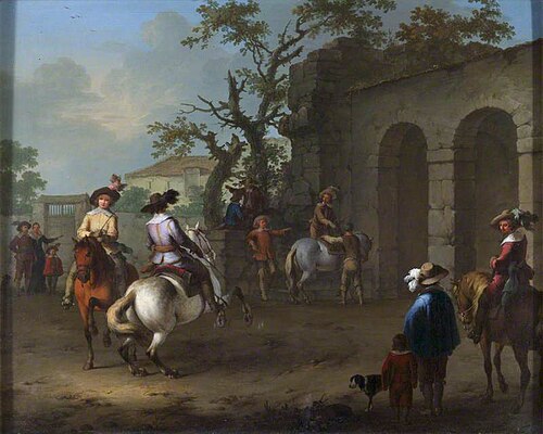 A Riding Lesson, , Carel van Falens
