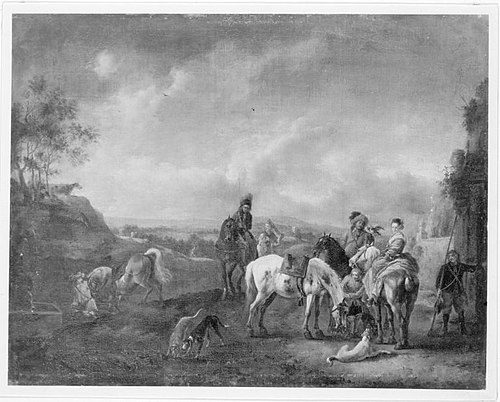 Auszug zur Falkenbeize, 1708, Carel van Falens