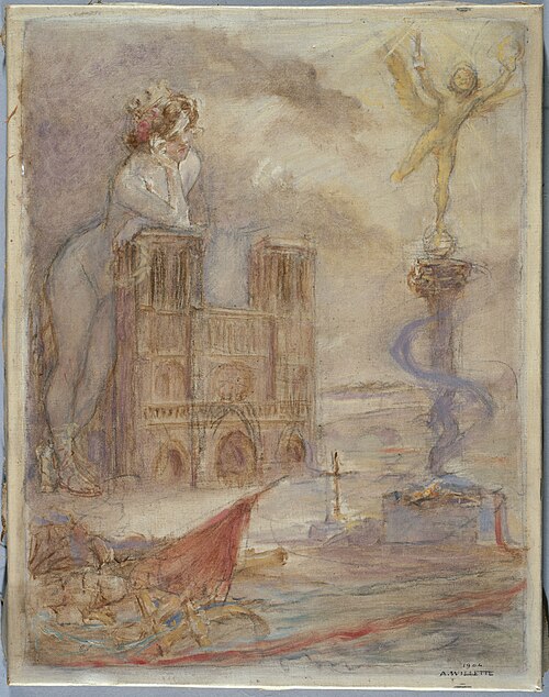 Notre-Dame de Paris, 1904, Adolphe Léon Willette