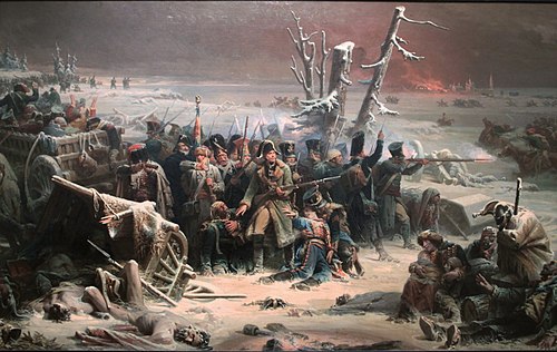 Marshal Ney Supporting the Rear Guard During the Retreat from Moscow, 1856, Adolphe Yvon