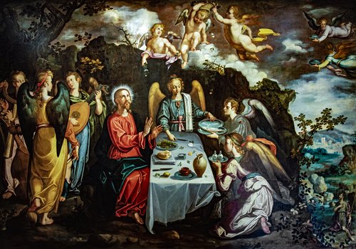 Le Christ servi par les anges dans le désert, 1616, Francisco Pacheco