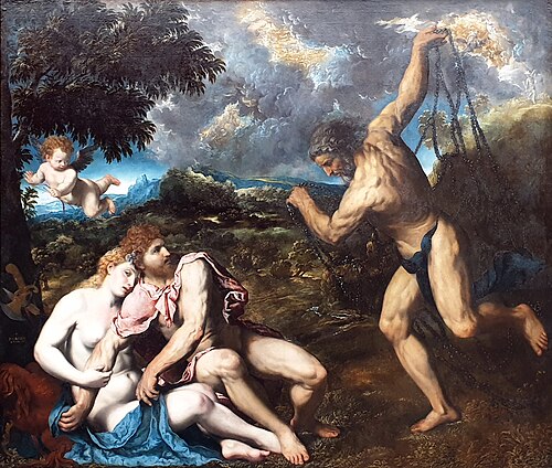 Mars and Venus, surprised by Vulcan, 1549, Paris Bordone