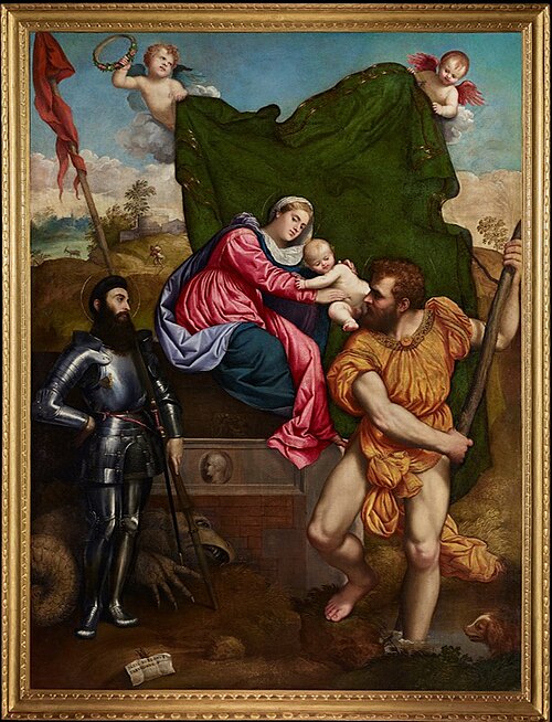 Madonna and Child with Saints George and Christopher (Pala Manfron), 1526, Paris Bordone