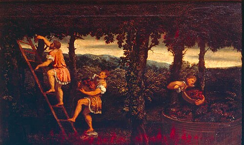 La raccolta dell'uva, 1550, Paris Bordone