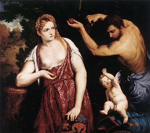 Mars, Venus and Cupid, 1559, Paris Bordone