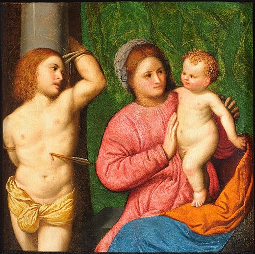 Madonna and Child with Saint Sebastian, 1518, Paris Bordone