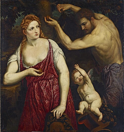 Mars, Venus and Cupid, 1550, Paris Bordone