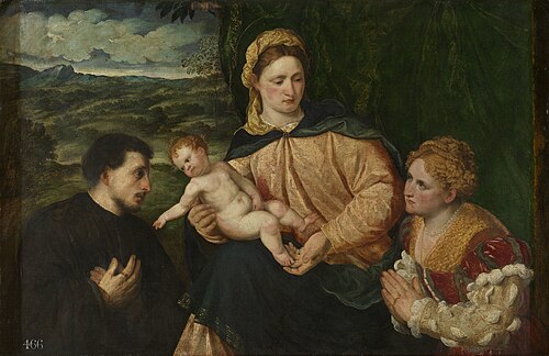 The Virgin and Child with Donors, 1537, Paris Bordone
