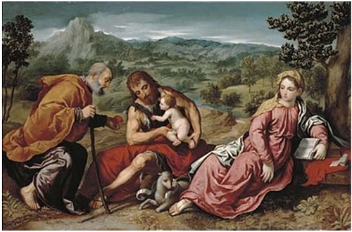 The Holy Family in a Landscape with John the Baptist, 1560, Paris Bordone