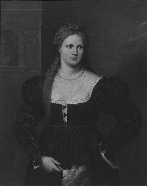 Dame mit rotem Samt, 1550, Paris Bordone